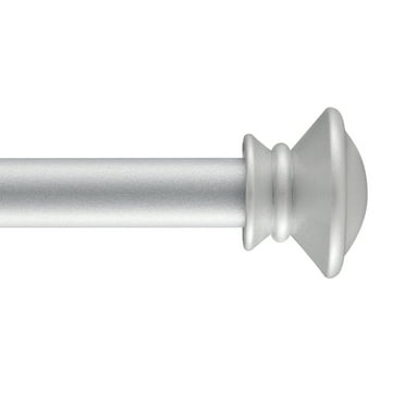 Widyana Silver Curtain Rods for Kitchen/Windows 30 to 84 inches Adjustable, 5/8" Diameter