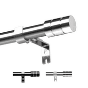Widyana Silver Curtain Rods for Window 30 to 120 inches Adjustable 1 inch Diameter with Brackets
