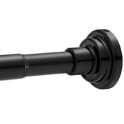 Widyana Swivel Shower Curtain Rod 44-74 inches Adjustable Matte Black Spring Tension Shower Rod