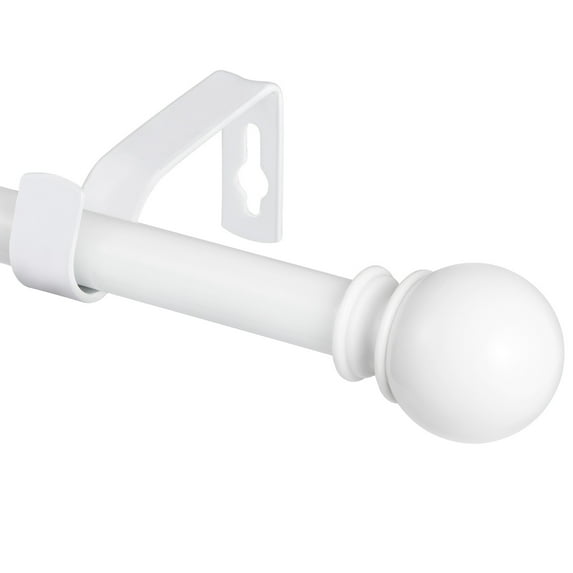 Widyana White Curtain Rods for Kitchen/Windows 30 to 72 inches with Adjustable Brackets, 5/8" Diameter
