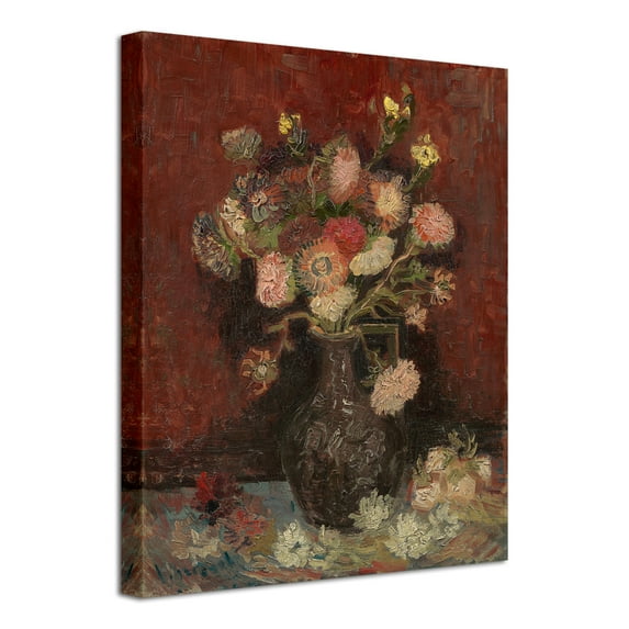 Wieco Art Vase with Chinese Asters and Gladioli-by Van Gogh