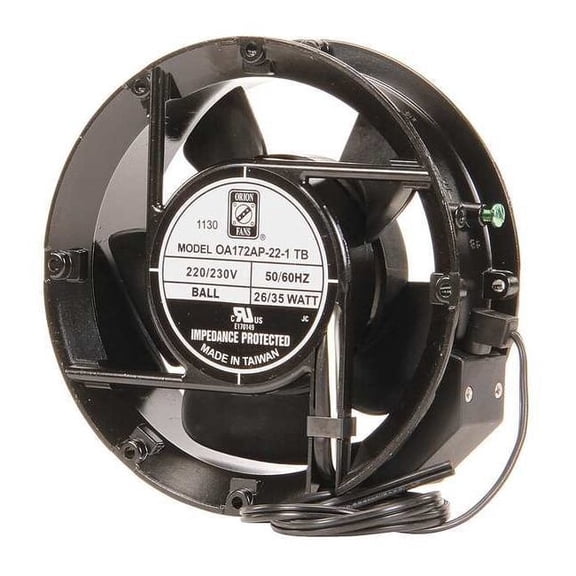 Wiegmann Axial Fan, Round, 230V AC, Plastic/Steel, 6 3/4 in W. WA6AXFN2