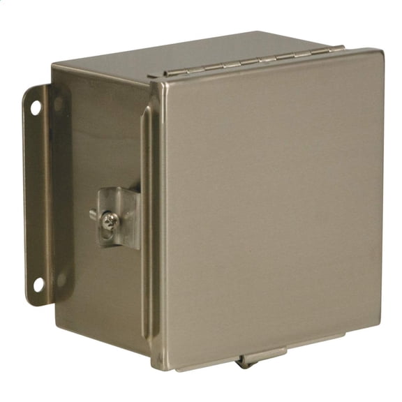 Wiegmann BN4060604CHSS NEMA 4X JIC Box Continuous Hinge Enclosure, Stainless Steel, 6" x 6" x 4" CA3