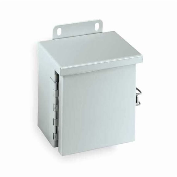 Padlockable Hasp Electrical Enclosures, 10 in H, 6 in D, 8 in W, 3R, Steel RHC081006