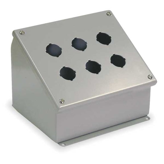 Wiegmann Pushbutton Enclosure,30mm,6 Holes,Steel  WPBA6