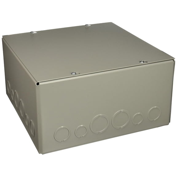 Wiegmann SC121206 SC-Series NEMA 1 Screw Cover Wallmount Pull Box with Knockouts, Painted Steel, 12" x 12" x 6"