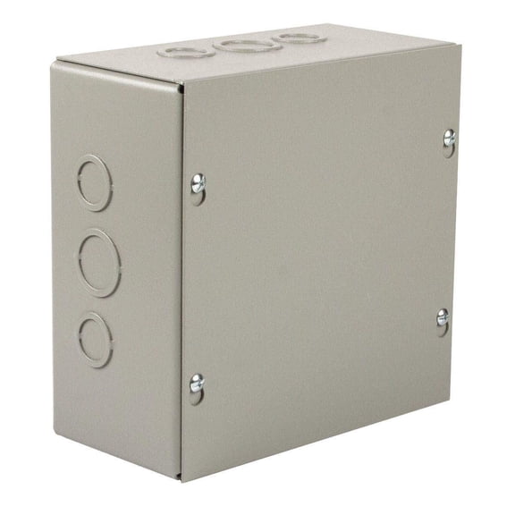Wiegmann SC151506 SC-Series NEMA 1 Screw Cover Wallmount Pull Box with Knockouts, Painted Steel, 15" x 15" x 6" CA3