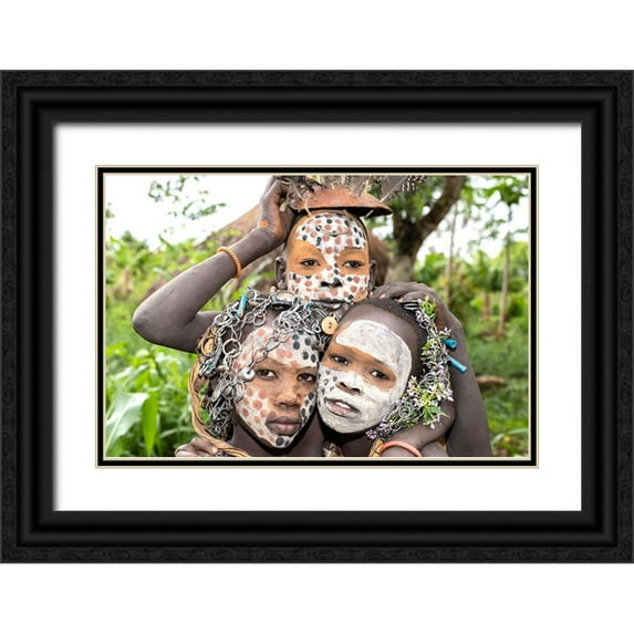 Wiener, Iris 24x17 Black Ornate Wood Framed with Double Matting Museum Art Print Titled - The Trio