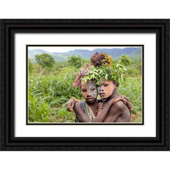 Wiener, Iris 32x23 Black Ornate Wood Framed with Double Matting Museum Art Print Titled - 2 Halves