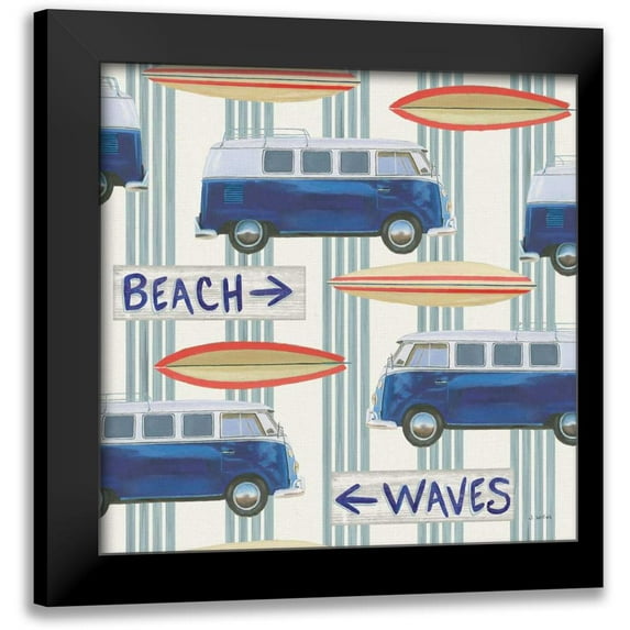 Wiens, James 12x12 Black Modern Framed Museum Art Print Titled - Beach Time Pattern III