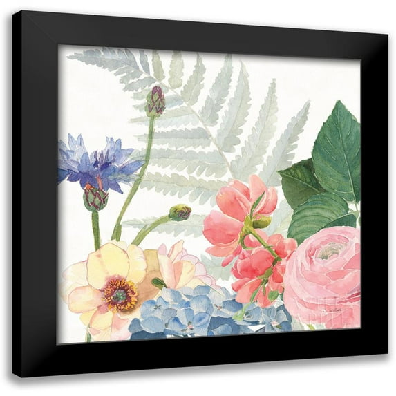 Wiens, James 12x12 Black Modern Framed Museum Art Print Titled - Boho Bouquet IX