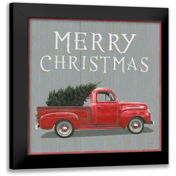 Wiens, James 12x12 Black Modern Framed Museum Art Print Titled - Christmas Affinity XI Merry Christmas