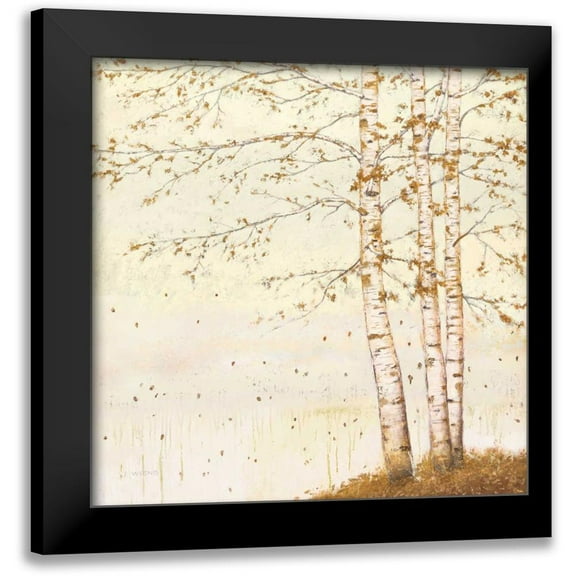 Wiens, James 12x12 Black Modern Framed Museum Art Print Titled - Golden Birch II Off White
