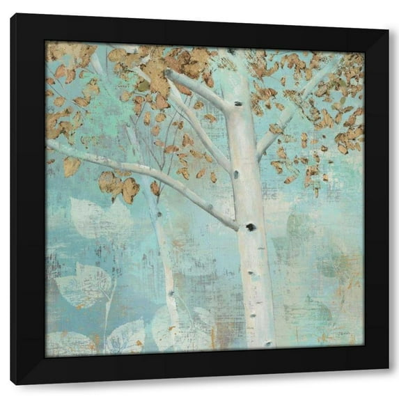 James Wiens 12x12 Black Modern Wood Framed Wall Art Titled - Golden Forest I
