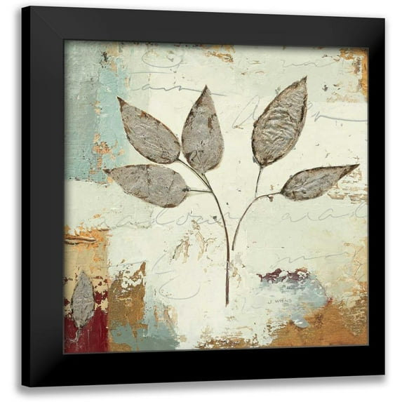 Wiens, James 12x12 Black Modern Framed Museum Art Print Titled - Silver Leaves III