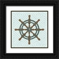 thumbnail image 1 of Wiens, James 12x12 Black Ornate Wood Framed with Double Matting Museum Art Print Titled - A Day at Sea IV Aqua, 1 of 4