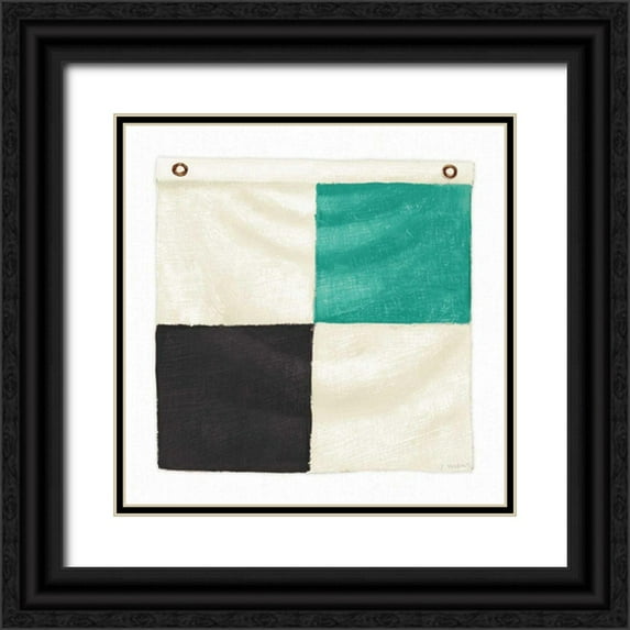 Wiens, James 12x12 Black Ornate Wood Framed with Double Matting Museum Art Print Titled - Nautique XVI