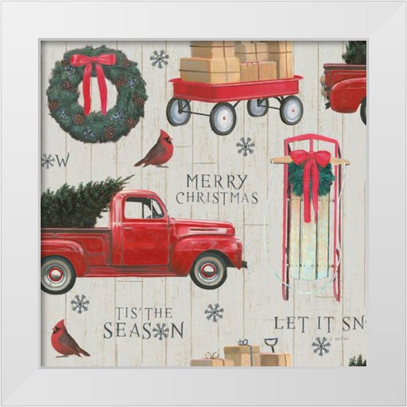 Wiens, James 12x12 White Modern Wood Framed Museum Art Print Titled - Christmas Affinity Pattern VB