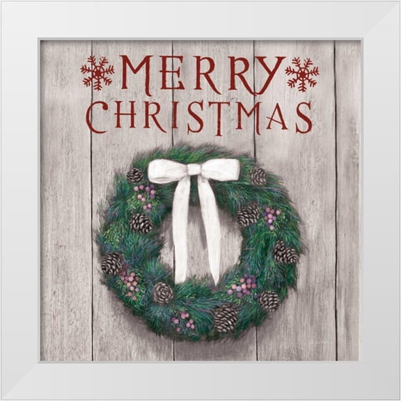 Wiens, James 12x12 White Modern Wood Framed Museum Art Print Titled - Christmas Affinity VII on Gray Wood