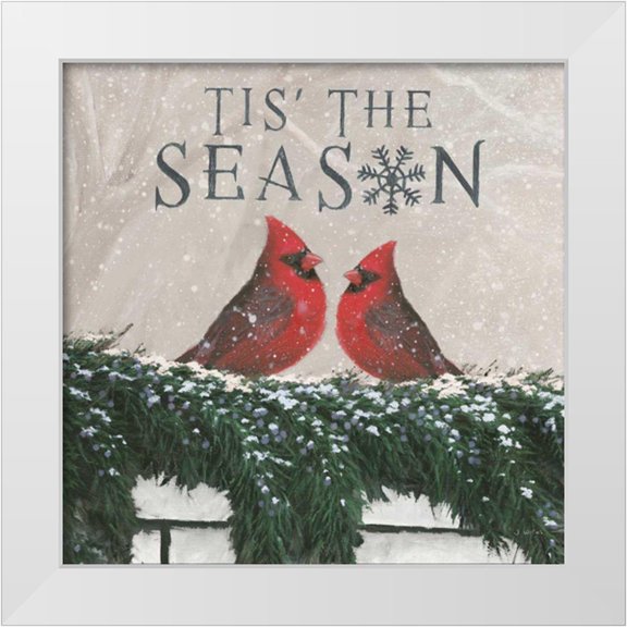 Wiens, James 12x12 White Modern Wood Framed Museum Art Print Titled - Christmas Affinity X Two Birds