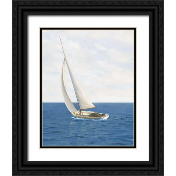 Wiens, James 12x14 Black Ornate Wood Framed with Double Matting Museum Art Print Titled - A Day at Sea II