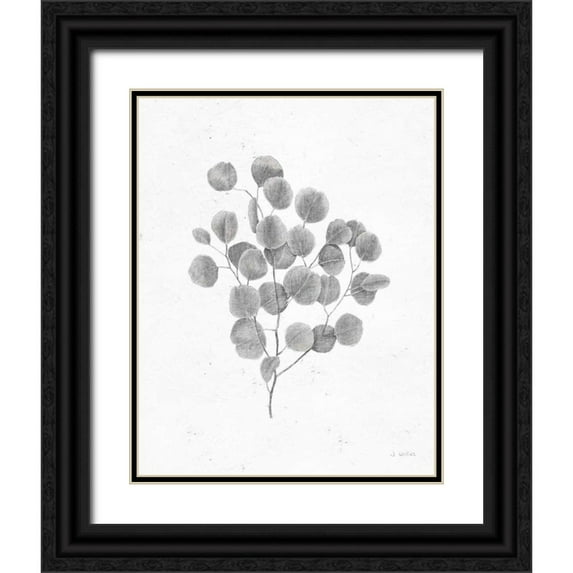 Wiens, James 12x14 Black Ornate Wood Framed with Double Matting Museum Art Print Titled - Soft Summer Sketches II Blue
