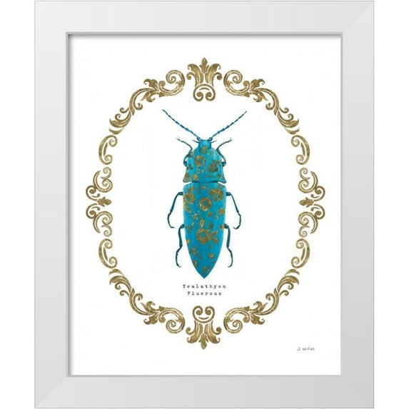 Wiens, James 12x14 White Modern Wood Framed Museum Art Print Titled - Adorning Coleoptera VIII