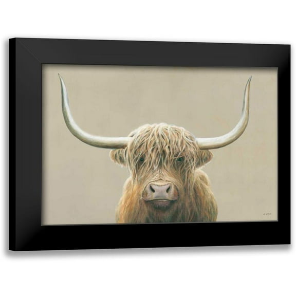 Wiens, James 14x11 Black Modern Framed Museum Art Print Titled - Highland Cow Neutral