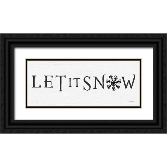 Wiens, James 14x8 Black Ornate Wood Framed with Double Matting Museum Art Print Titled - Christmas Affinity I BW