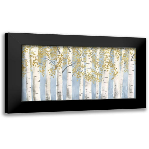 Wiens, James 14x9 Black Modern Framed Museum Art Print Titled - Fresh Forest Light Blue Gold