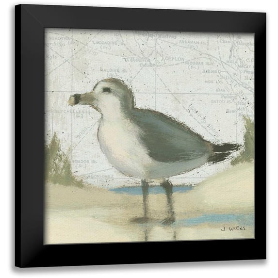 Wiens, James 15x15 Black Modern Framed Museum Art Print Titled - Beach Bird II