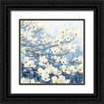 thumbnail image 1 of Wiens, James 15x15 Black Ornate Wood Framed with Double Matting Museum Art Print Titled - Dogwood Blossoms II Indigo, 1 of 4
