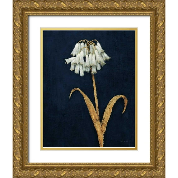Wiens, James 15x18 Gold Ornate Wood Framed with Double Matting Museum Art Print Titled - Shimmering Summer II Indigo Crop