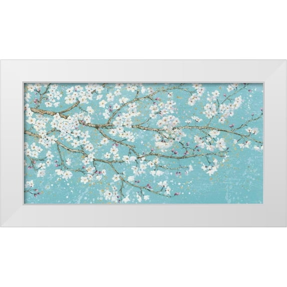 Wiens James 18x11 White Modern Wood Framed Museum Art Print Titled - April Breeze I Teal