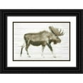 thumbnail image 1 of Wiens, James 18x13 Black Ornate Wood Framed with Double Matting Museum Art Print Titled - Dark Moose on Wood Crop, 1 of 4