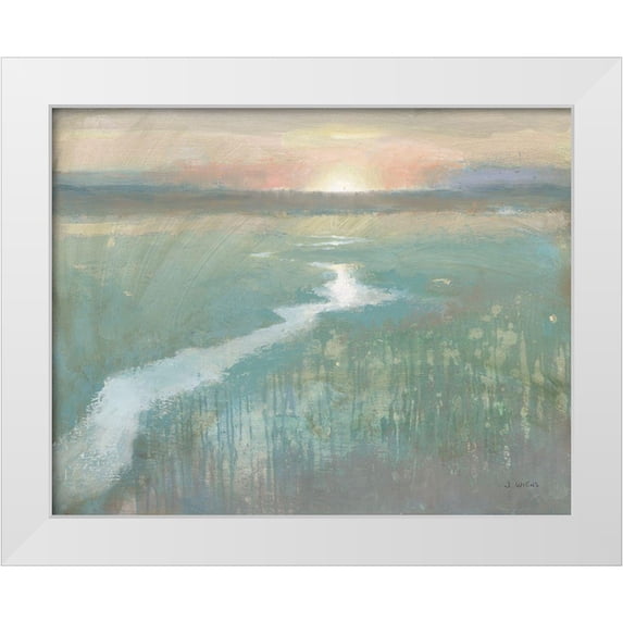 Wiens, James 18x15 White Modern Wood Framed Museum Art Print Titled - Evening Stream