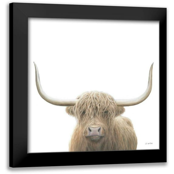 Wiens, James 20x20 Black Modern Framed Museum Art Print Titled - Highland Cow Sepia Sq