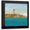 thumbnail image 1 of Wiens, James 20x20 Black Modern Framed Museum Art Print Titled - Lighthouse Seascape I v3 Crop II, 1 of 5