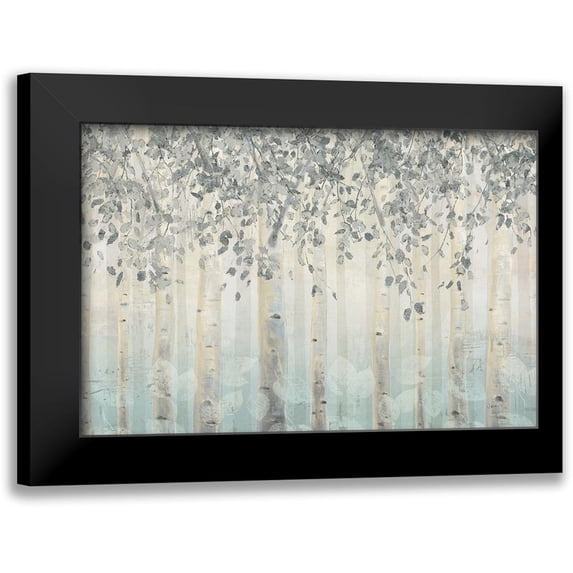Wiens, James 24x17 Black Modern Framed Museum Art Print Titled - Silver and Gray Dream Forest I