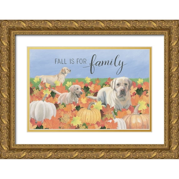 Wiens, James 24x17 Gold Ornate Wood Framed with Double Matting Museum Art Print Titled - Fall at the Farm I