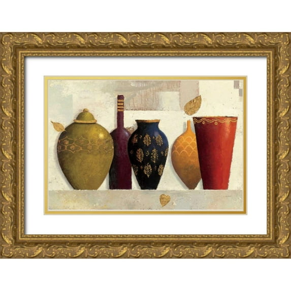 Wiens, James 24x17 Gold Ornate Wood Framed with Double Matting Museum Art Print Titled - Jeweled Vessels