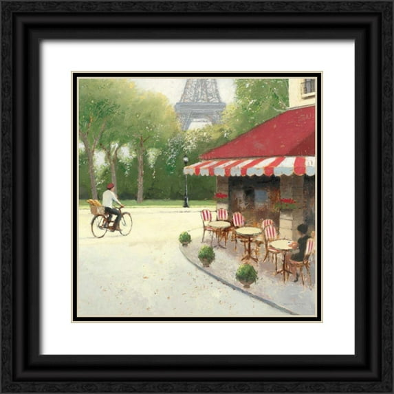 Wiens, James 26x26 Black Ornate Wood Framed with Double Matting Museum Art Print Titled - Cafe du Matin III