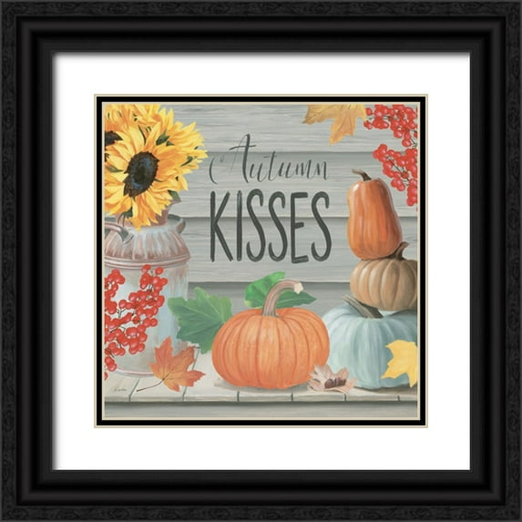 Wiens, James 26x26 Black Ornate Wood Framed with Double Matting Museum Art Print Titled - Fall at the Farm VI