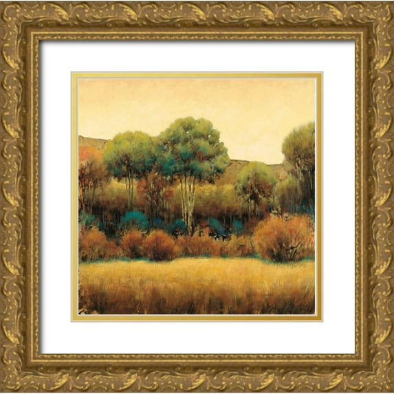 Wiens, James 26x26 Gold Ornate Wood Framed with Double Matting Museum Art Print Titled - Amber Horizon 1