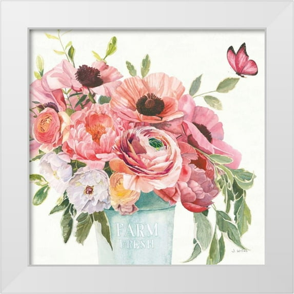 Wiens, James 26x26 White Modern Wood Framed Museum Art Print Titled - Boho Bouquet XIII