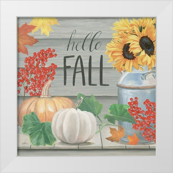 Wiens, James 26x26 White Modern Wood Framed Museum Art Print Titled - Fall at the Farm V
