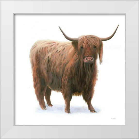 Wiens, James 26x26 White Modern Wood Framed Museum Art Print Titled - King of the Highland Fields on White