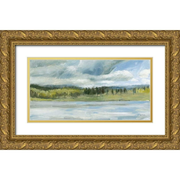 Wiens, James 32x18 Gold Ornate Wood Framed with Double Matting Museum Art Print Titled - Interior Lake I