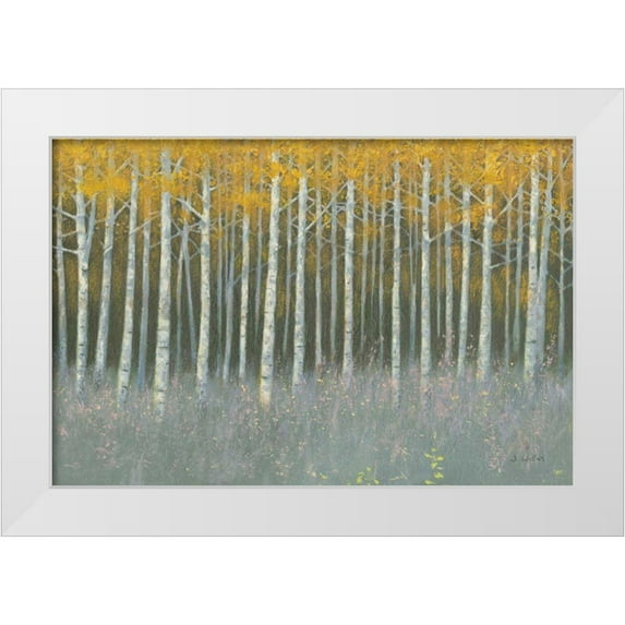 Wiens, James 32x23 White Modern Wood Framed Museum Art Print Titled - Forest Dusk