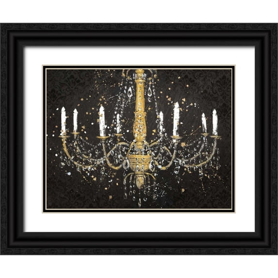 Wiens, James 32x25 Black Ornate Wood Framed with Double Matting Museum Art Print Titled - Grand Chandelier Black I